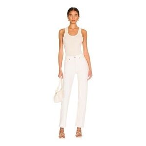 Re/Done 70s Ultra High Rise Stove Pipe Jeans In Vintage White Size 30 NWT